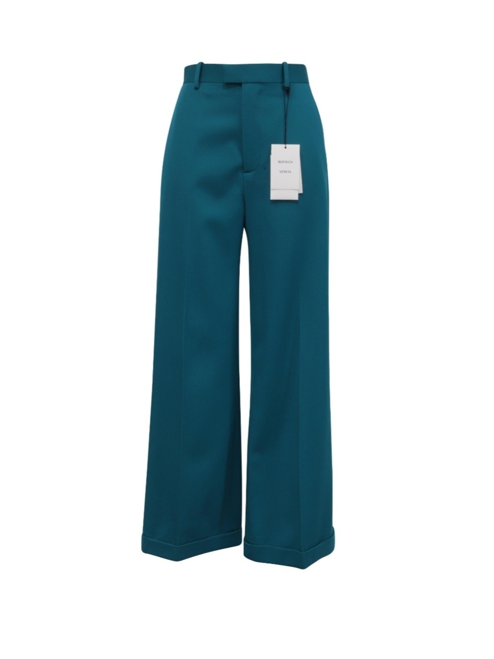 Wide-Leg Teal Dress Pants